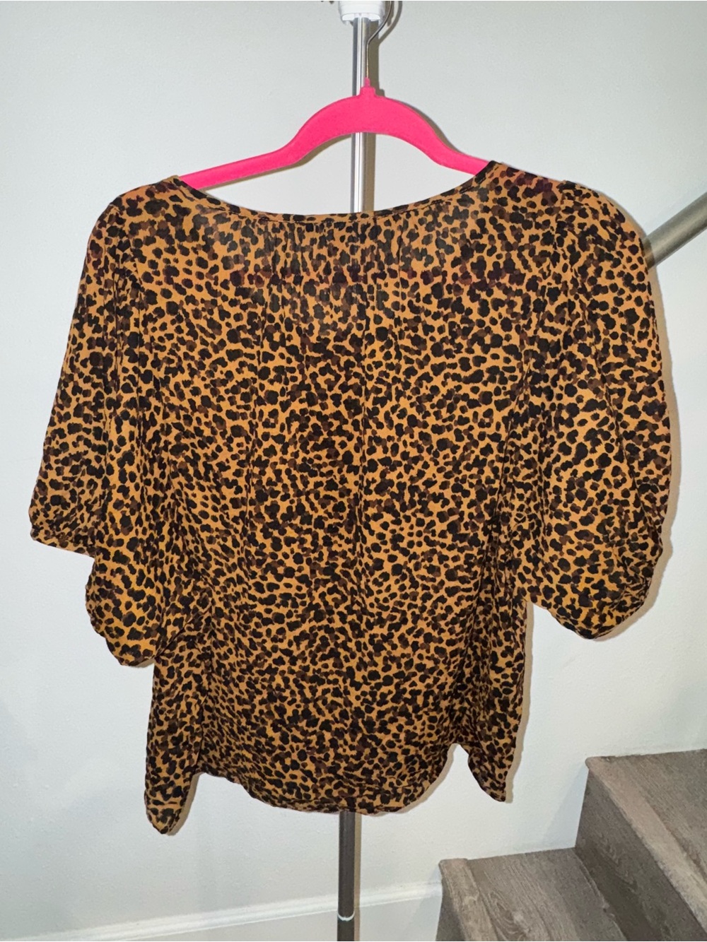 Madewell Leopard Print Blouse - Brown/Black Breezy Comfort Versatile Maximalist - Picture 2 of 4